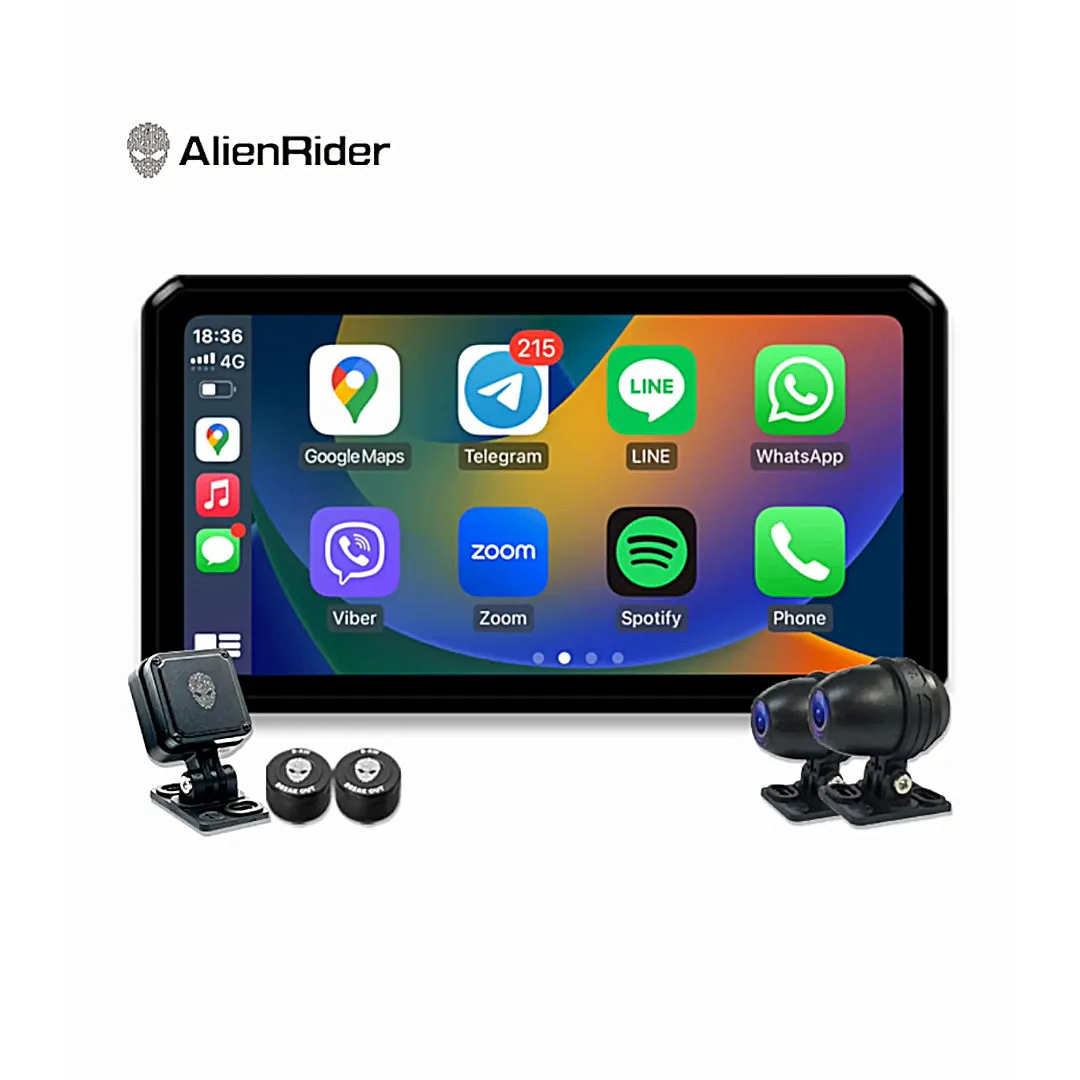 Motorcycle Dual Recording Bike Navigation System-Alien Rider M2 PRO-TPMS GPS With Touch Screen