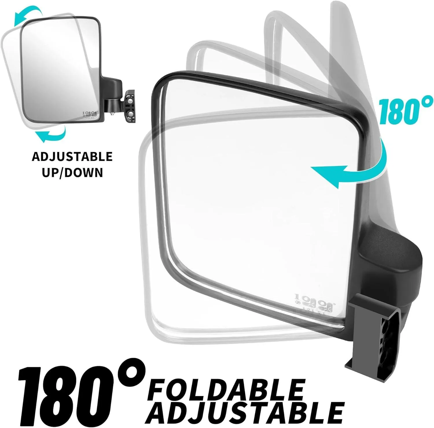 No Drilling Golf Cart Side Mirrors Adjustable 180 Degree Universal For Yamaha EZGO Club Car - 10L0L