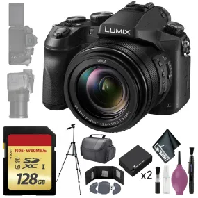 Panasonic Lumix DMC-FZ2500 Digital Camera - 128GB - Memory Card Wallet - Reader - Battery x2 - 72" Tripod - Case