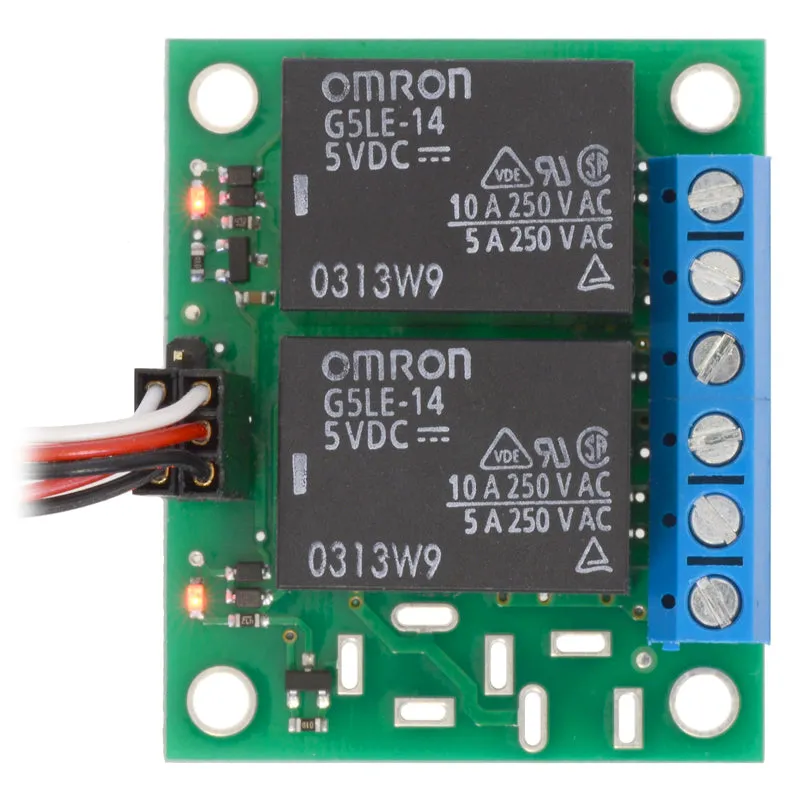 Pololu Basic 2-Channel SPDT Relay Carrier with 12VDC Relays (Assembled)