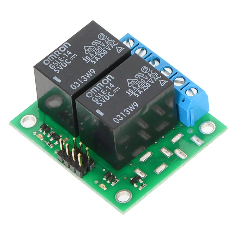 Pololu Basic 2-Channel SPDT Relay Carrier with 5VDC Relays (Assembled)