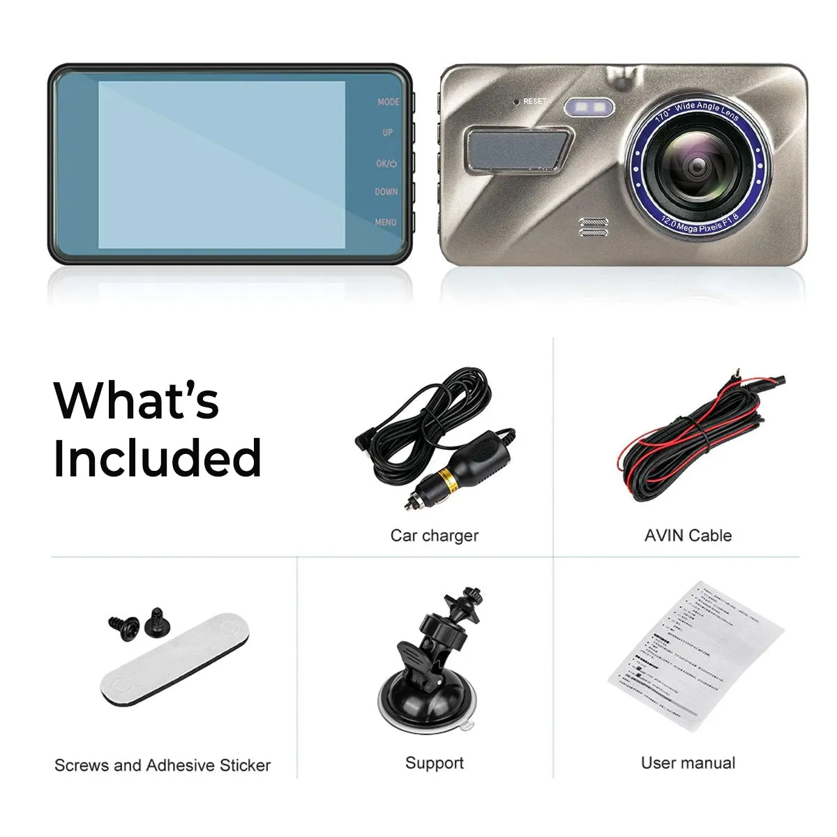 Prime Gold Single DVR Trucker Dash Cam with Touch Screen - 4th Gen