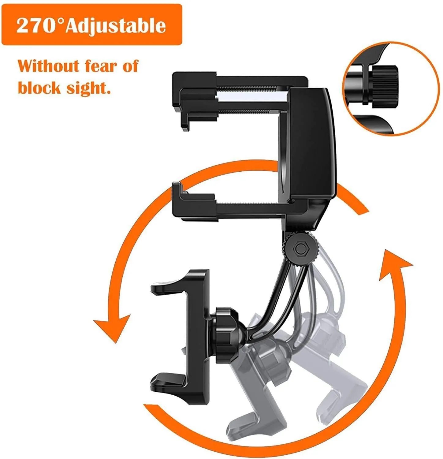 Rearview Mirror Phone Holder with Adjustable Clips