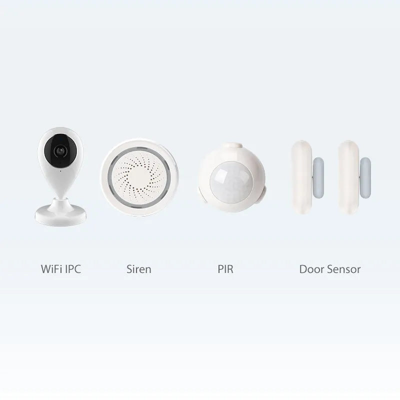 Smartlife New  Alarm Systems Security Home WIFI Smart Home Video Alarm Kit 720P Cameras 3 Sensors 1 Siren Alarm SmartLife TUYA APP Control