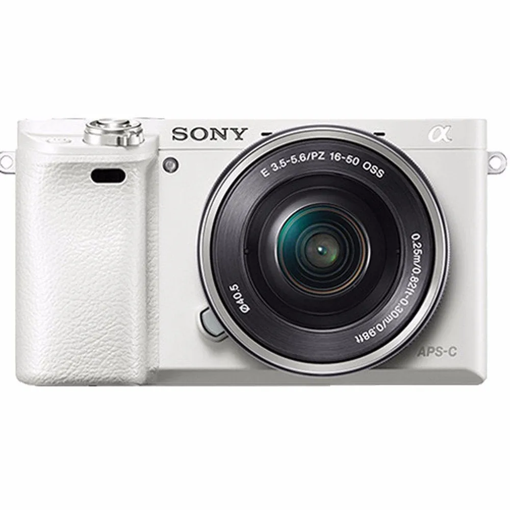 Sony Alpha a6000 Mirrorless Digital Camera with 16-50mm Lens (White)   Sony E 55-210mm f/4.5-6.3 OSS E-Mount Lens 32GB Advanced Bundle