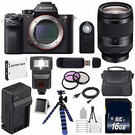 Sony Alpha a7R II Mirrorless Digital Camera (International Model)   Sony FE 24-240mm f/3.5-6.3 OSS Lens   72mm 3 Piece Advanced Bundle