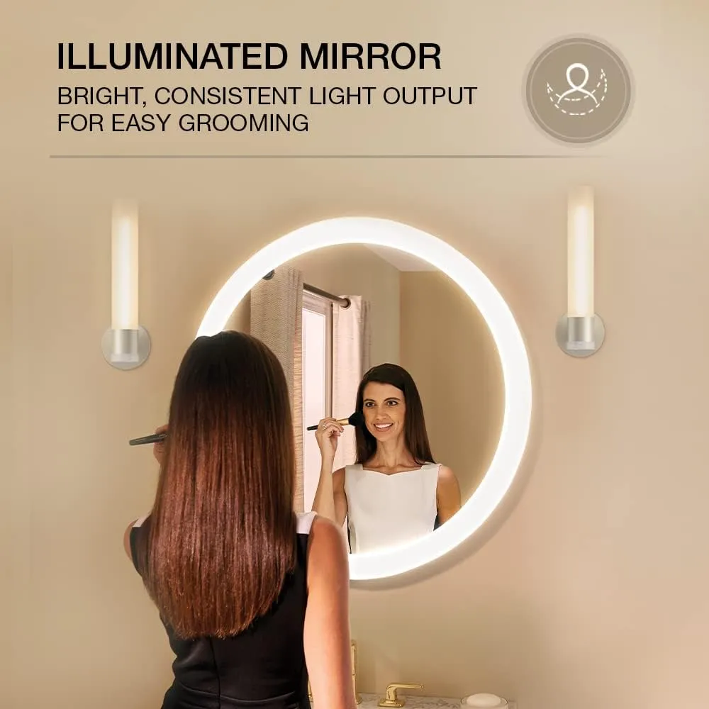 SRA Home Decor Vitality Circular Light Mirror for Bathroom (914.4mm) 36" Diameter LED Mirror for Wash Basin Anti-Steam with Dimmable Flicker-Free Light Touchless Control (36' Inches Round)