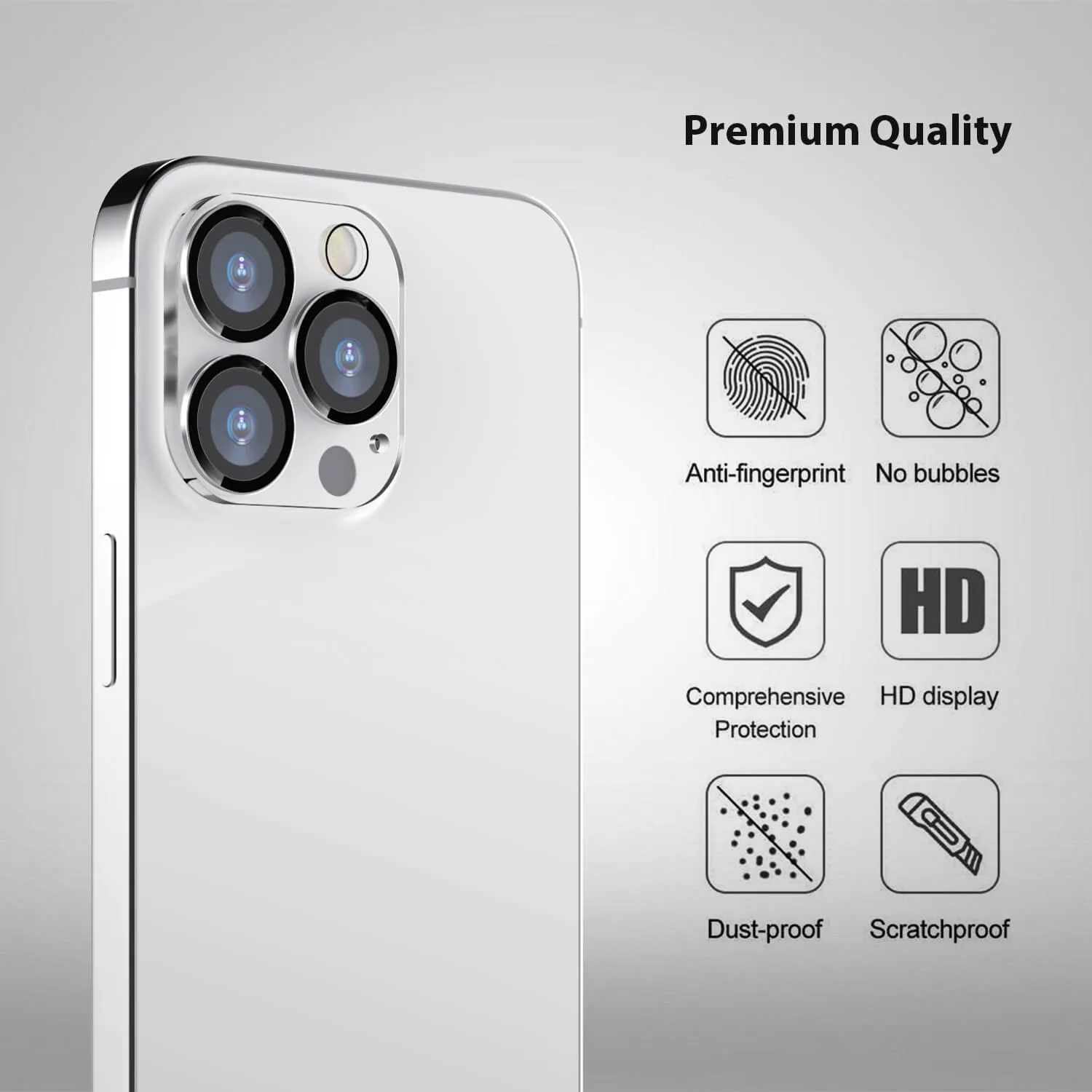 Tough On iPhone 13 Pro Max Rear Camera Protector Tempered Glass