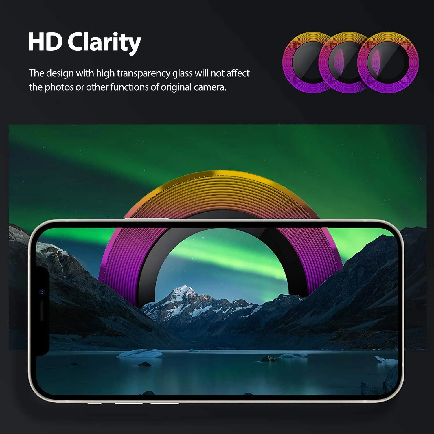 Tough On iPhone 14 / 14 Plus Rear Camera Lens Iridescent