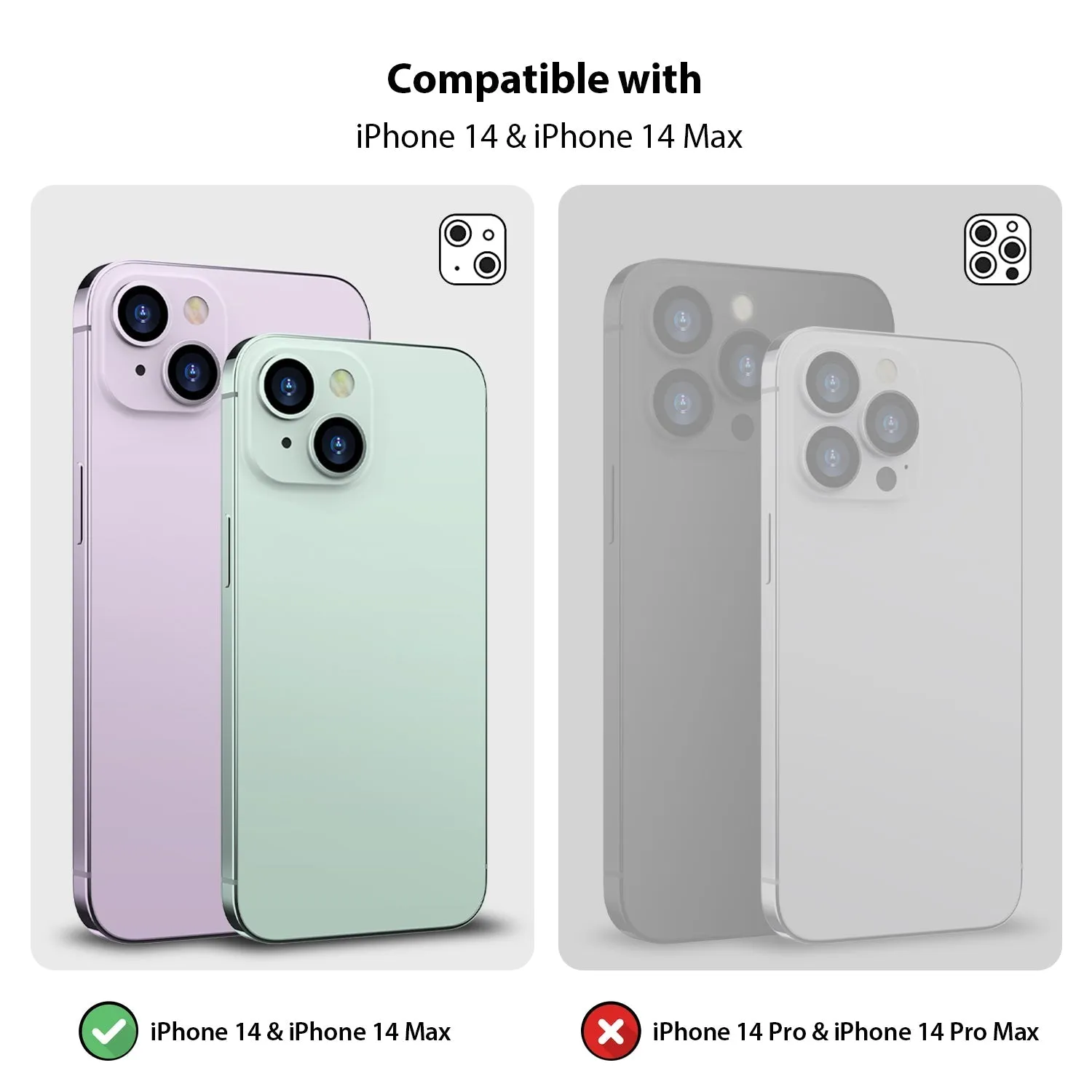 Tough On iPhone 14 / 14 Plus Rear Camera Lens Iridescent