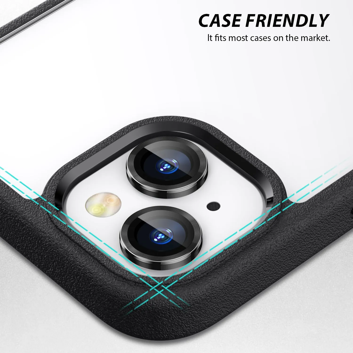 Tough On iPhone 15 Camera lens Protector Tempered Glass Individual Ring