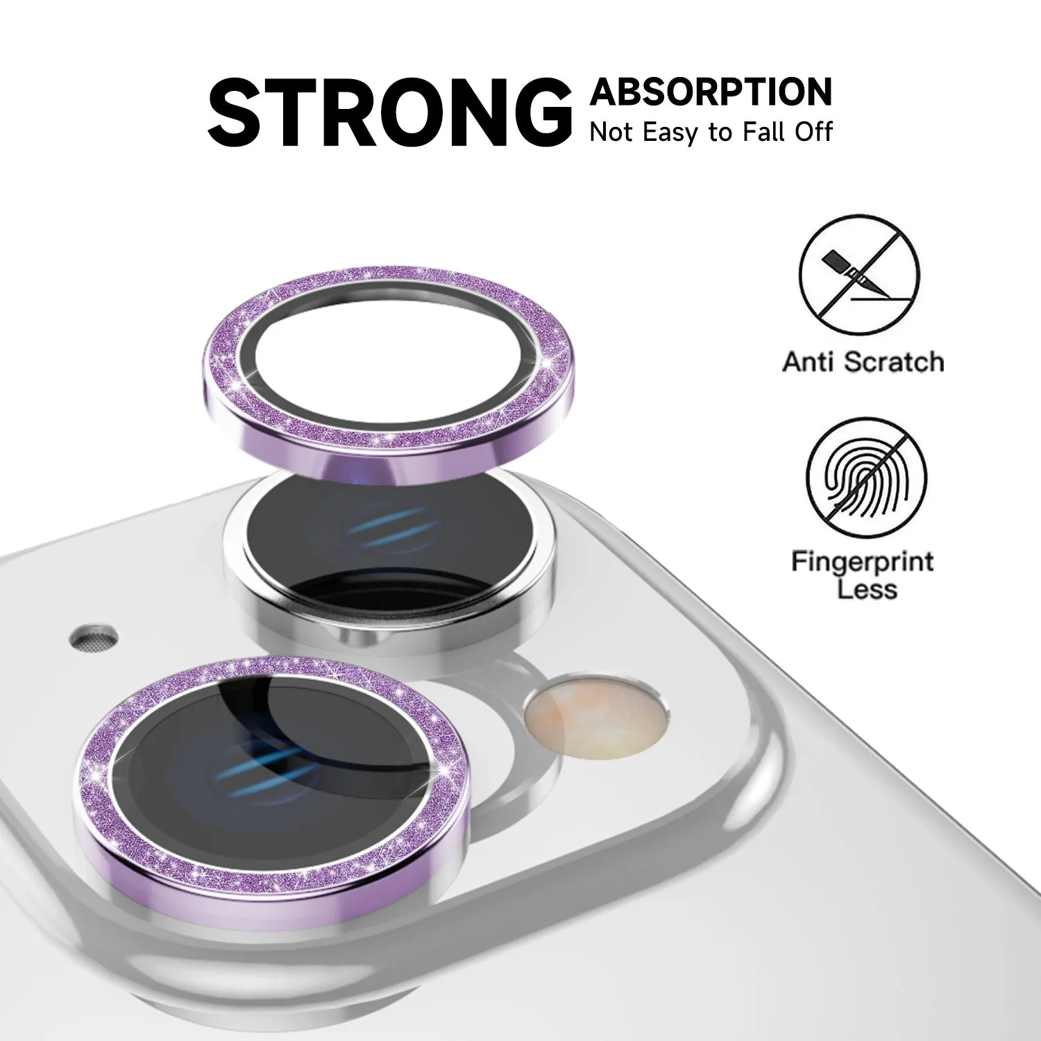 Tough On iPhone 15 Camera lens Protector Tempered Glass Individual Ring