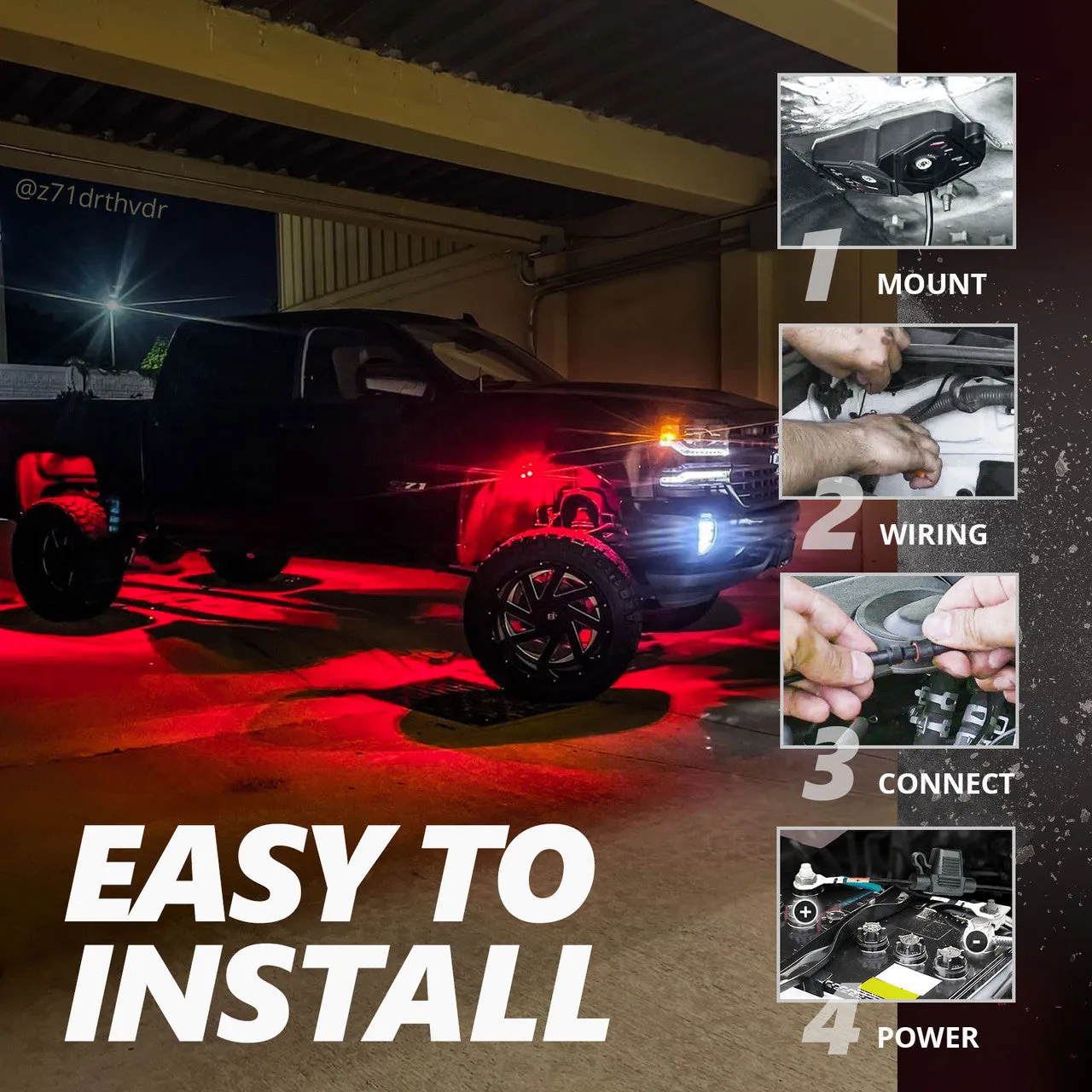 Triple Tailgate Bundle: Triple Tailgate   Quantum Rock Light  LED Grille Lighting w-Bluetooth