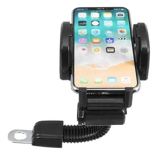 Universal Metal USB Charging Waterproof Motorcycle Scooter Phone Holder Stand for Xiaomi iPhone X