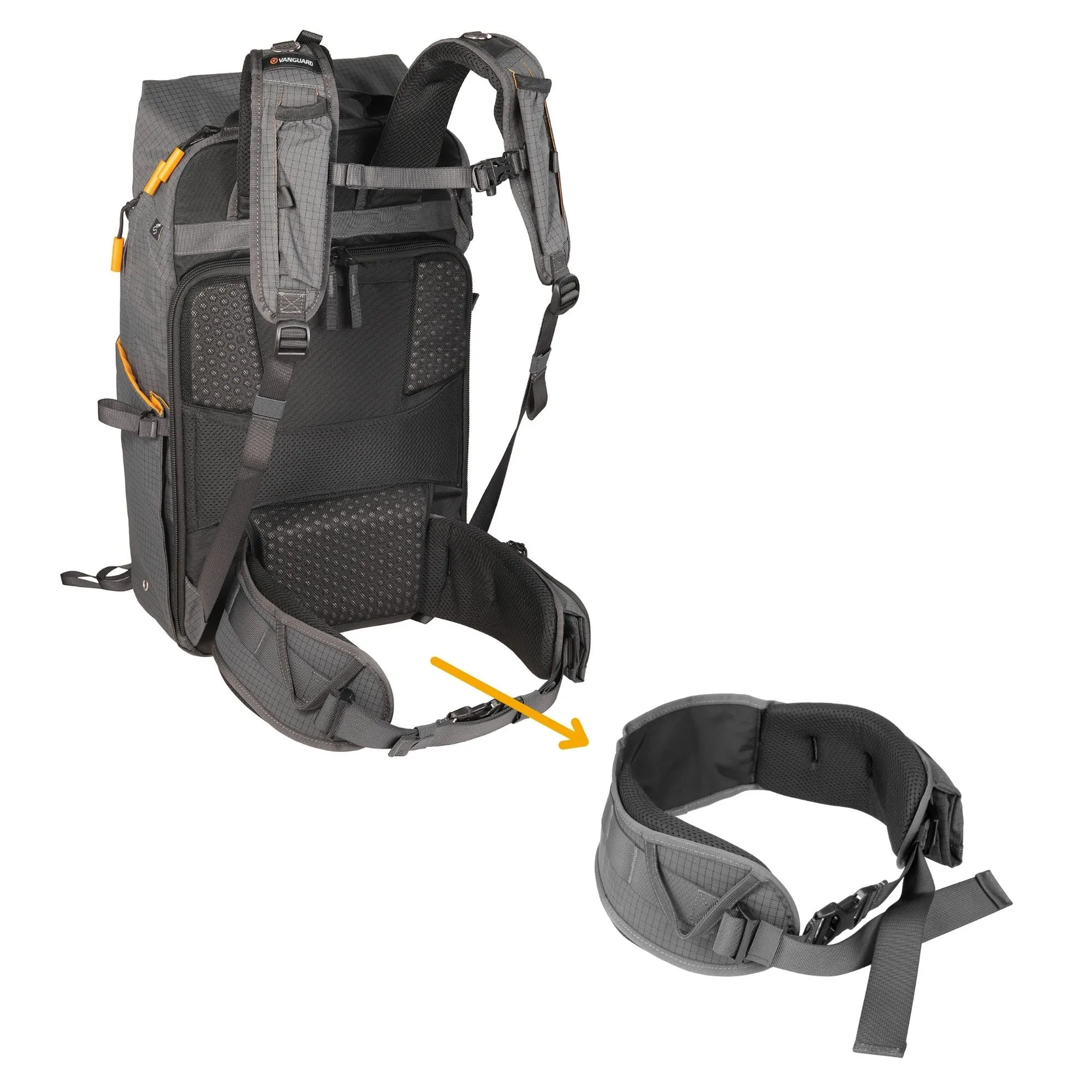 VEO Active 49 35 Litre Trekking Backpack - For Pro DSLR/Pro Mirrorless Body With Grip - Grey