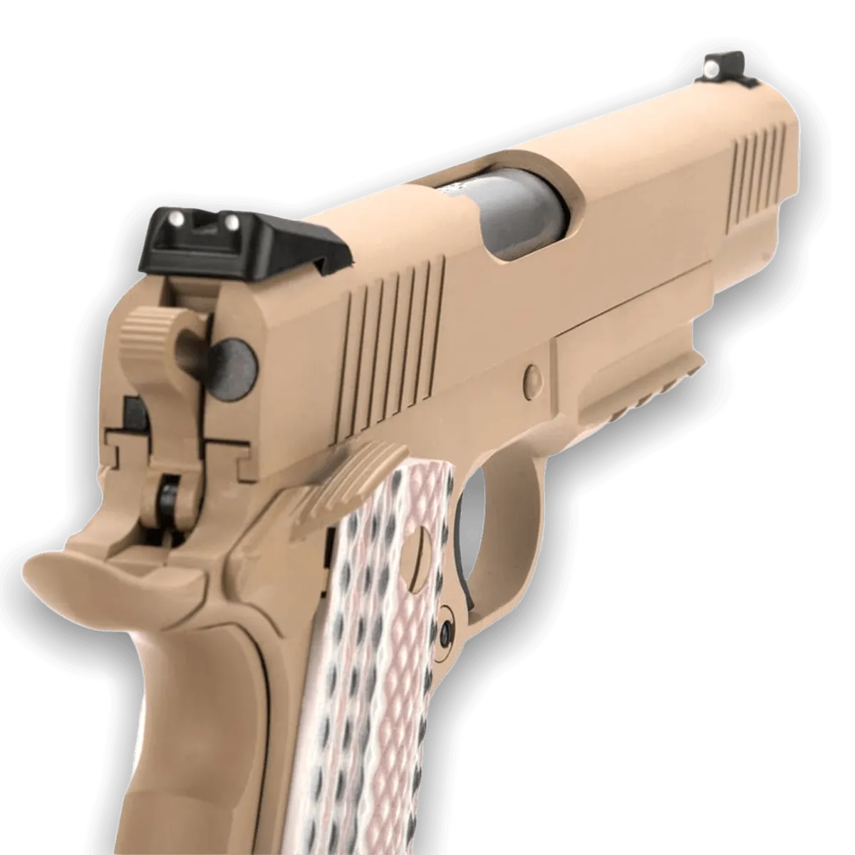 WE Tech 1911 M45A1 Gelsoft Gas Blowback Gel Blaster - Tan