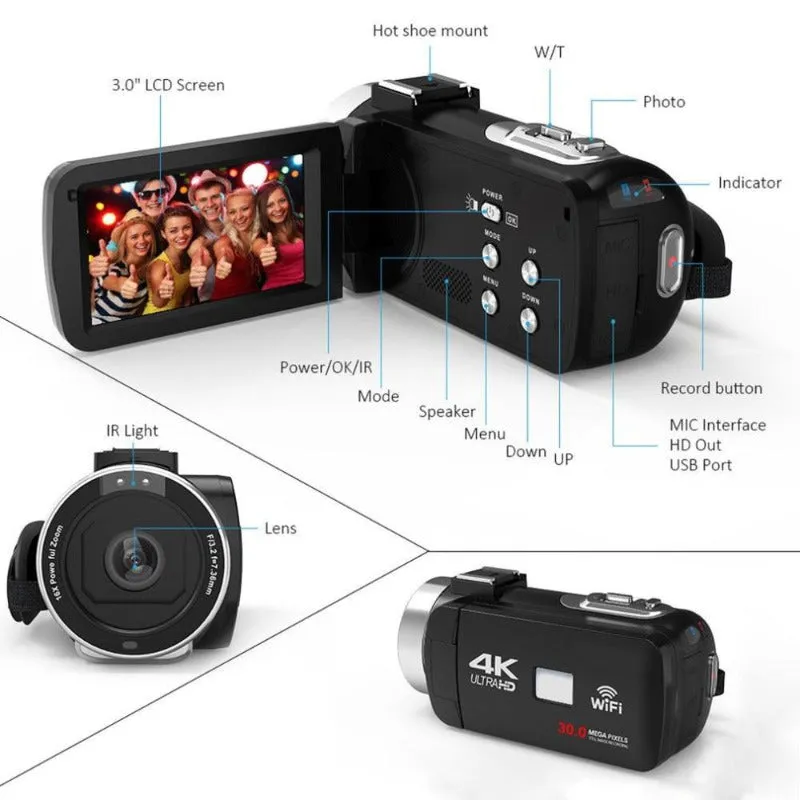 Wi-Fi Touch Screen Camcorder Recorder